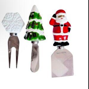 Tracy Porter Festive Cheese Spreader Set -Red, Green, White boxed gift sets